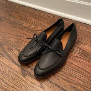 Meermin Unlined Navy Softcalf Tie Loafers in size 7.5UK = 8.5UK